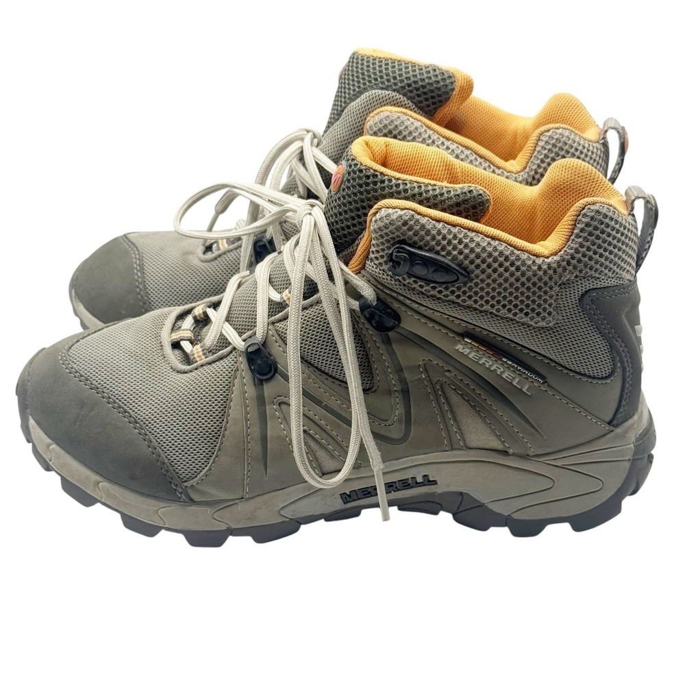 Merrell Reactor Ventilator Mid Kids Youth 6.5 US Gray Beige Lace Up Boots 80157